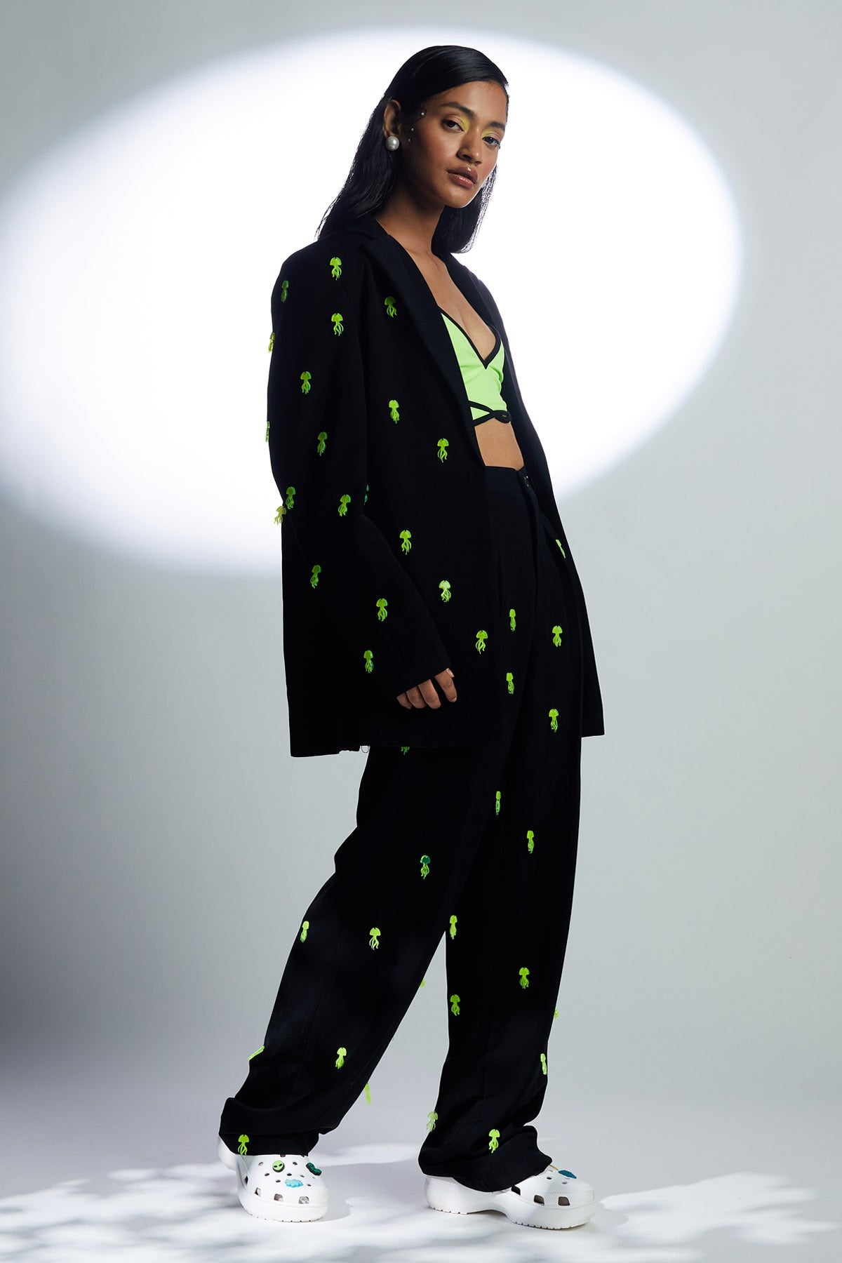 Neon Jelly Fish Straight Pants for women